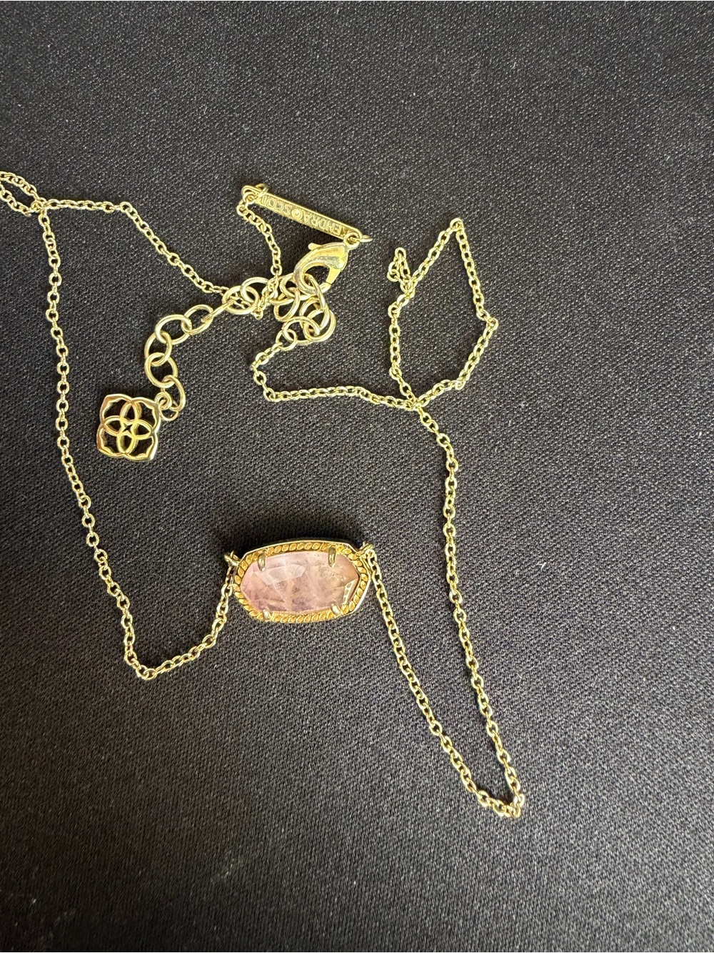 Gold-Plated Purple Stone Pendant Necklace
